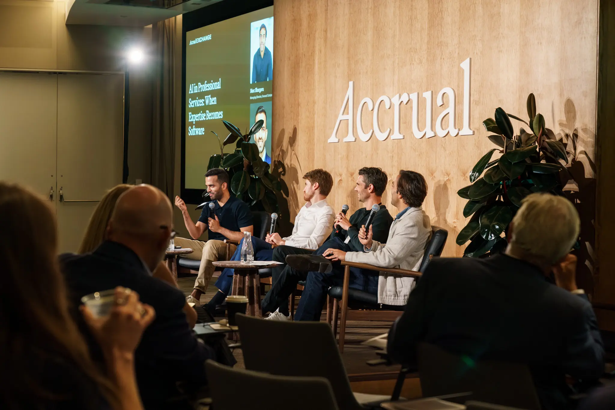 A panel on AI in professional services at the first Accrual Exchange